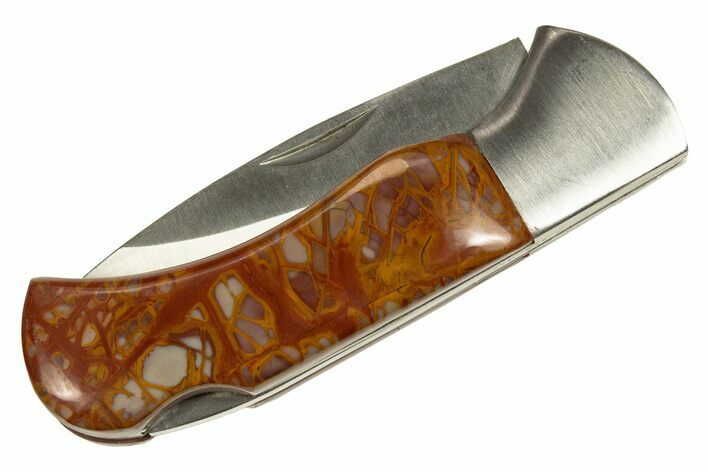 Pocket Knife With Noreena Jasper Inlays - Hand-Crafted In Utah #327581